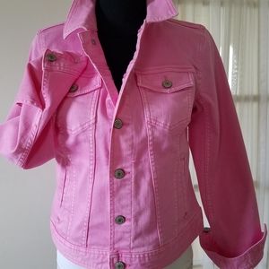 Talbots Bubble Gum pink Denim Jacket